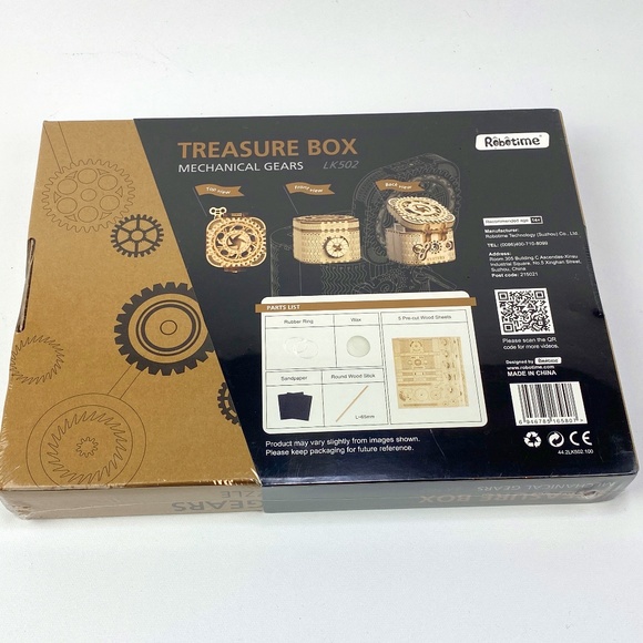 Robotime Treasure Box DIY 3D Wood Model Puzzle Mechanical Gear ROKR Series LK502 - Picture 2 of 5